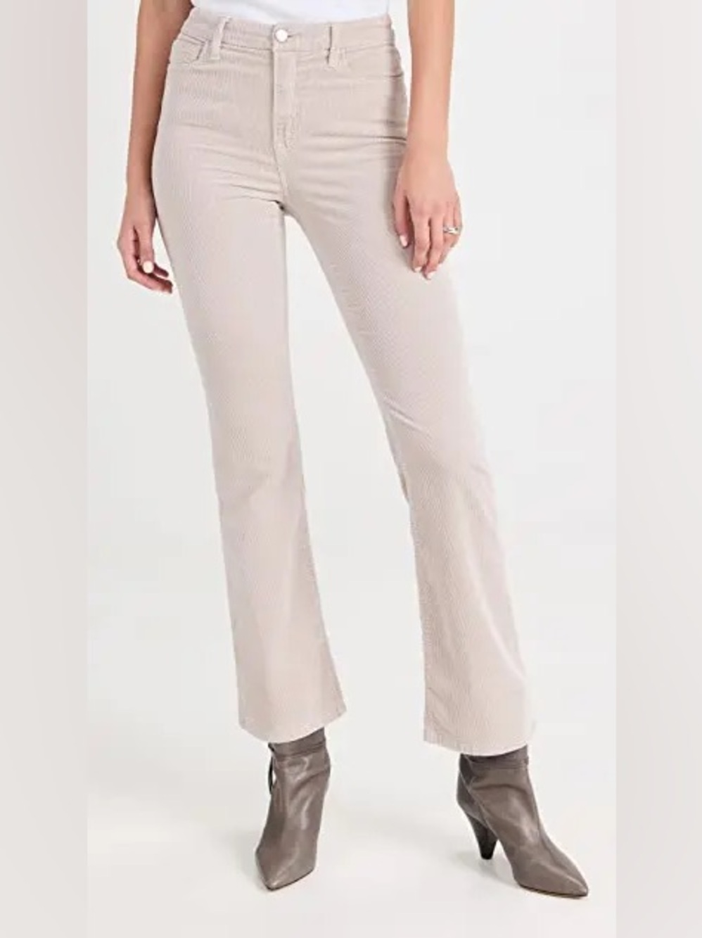 Good American Good Classic Bootcut Corduroy Pants in Bone Size 16 NWT